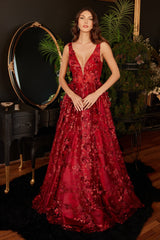 Enchanting Shimmer and Blooms: Cinderella Divine J838 Gown for Unforgettable Occasions