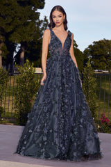Enchanting Shimmer and Blooms: Cinderella Divine J838 Gown for Unforgettable Occasions