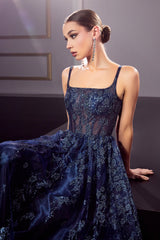 **Cinderella Divine J840: Captivating Glitter Gown for Enchanting Occasions**