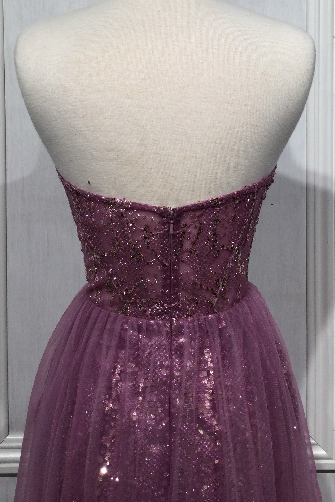 **Enchanting Cinderella Divine Prom Dress: Shimmering Sequins and a Captivating Train**