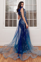 **Cinderella Divine Shimmering Glitter Print Dress: Enchanting Allure for Special Occasions**