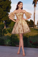 Cinderella Divine KV1089: Enchanting Printed Tulle Gown for Special Occasions