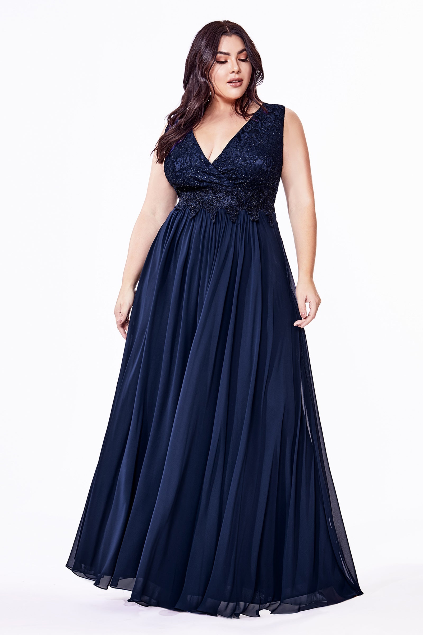 Cinderella Divine's Enchanting V-Neckline Chiffon Dress: A Timeless Masterpiece