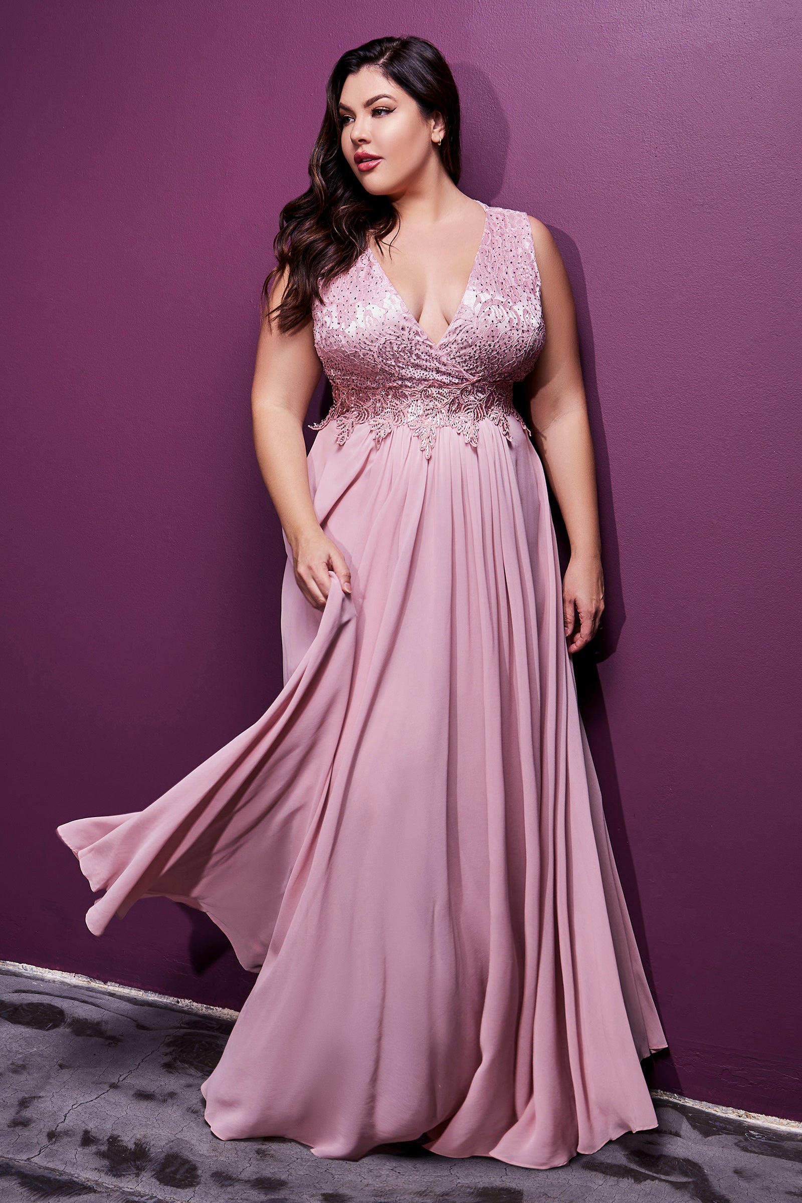 Cinderella Divine's Enchanting V-Neckline Chiffon Dress: A Timeless Masterpiece