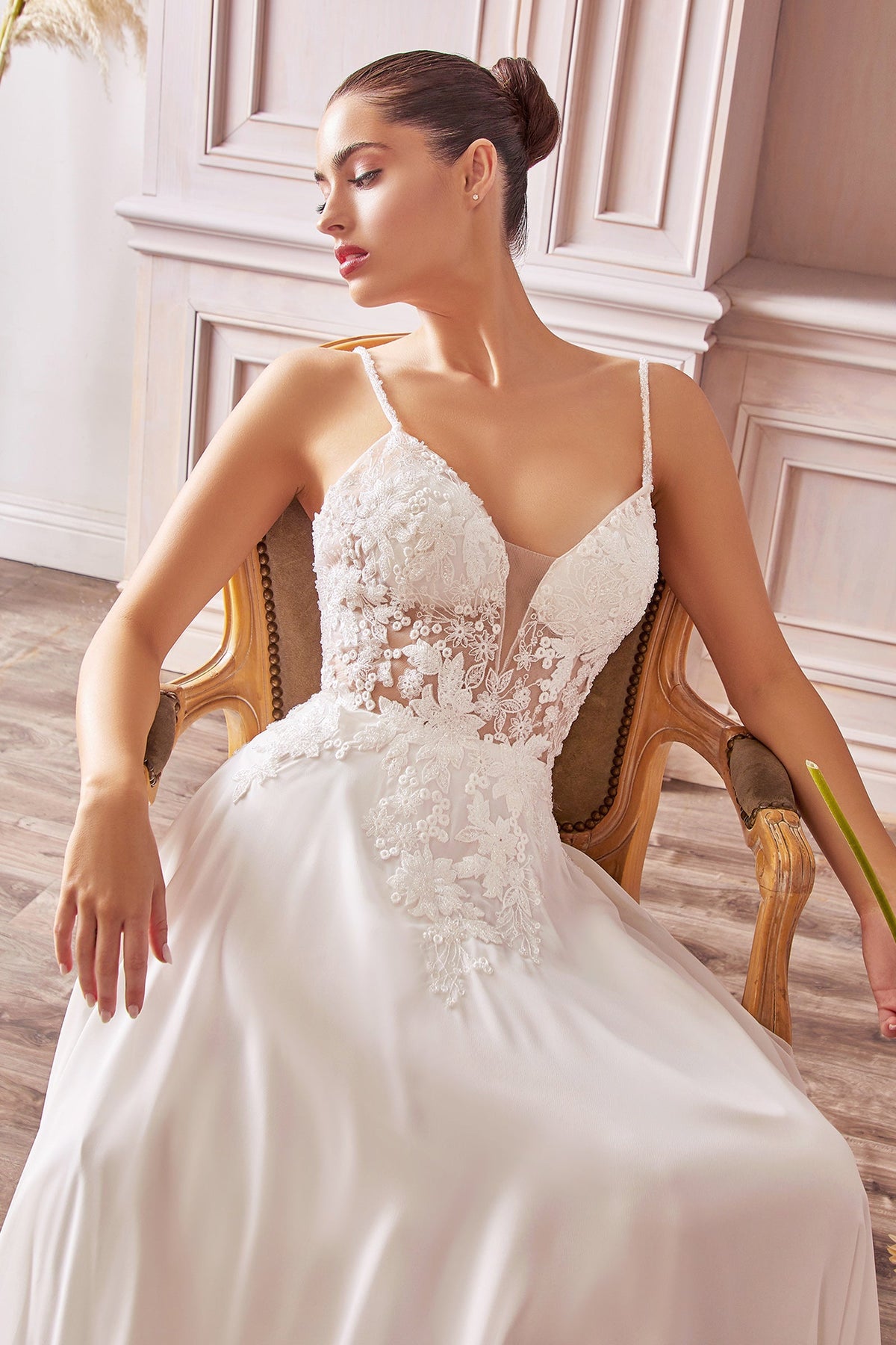 Cinderella Divine TY11: Enchanting Bridal Gown with Floral Embroidery