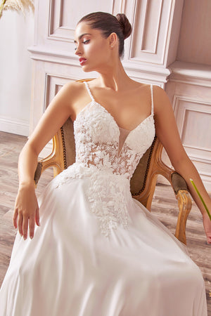 Enchanting Bridal Vision: Cinderella Divine TY11 Gown with Intricate Embroidery and Flowing Grace