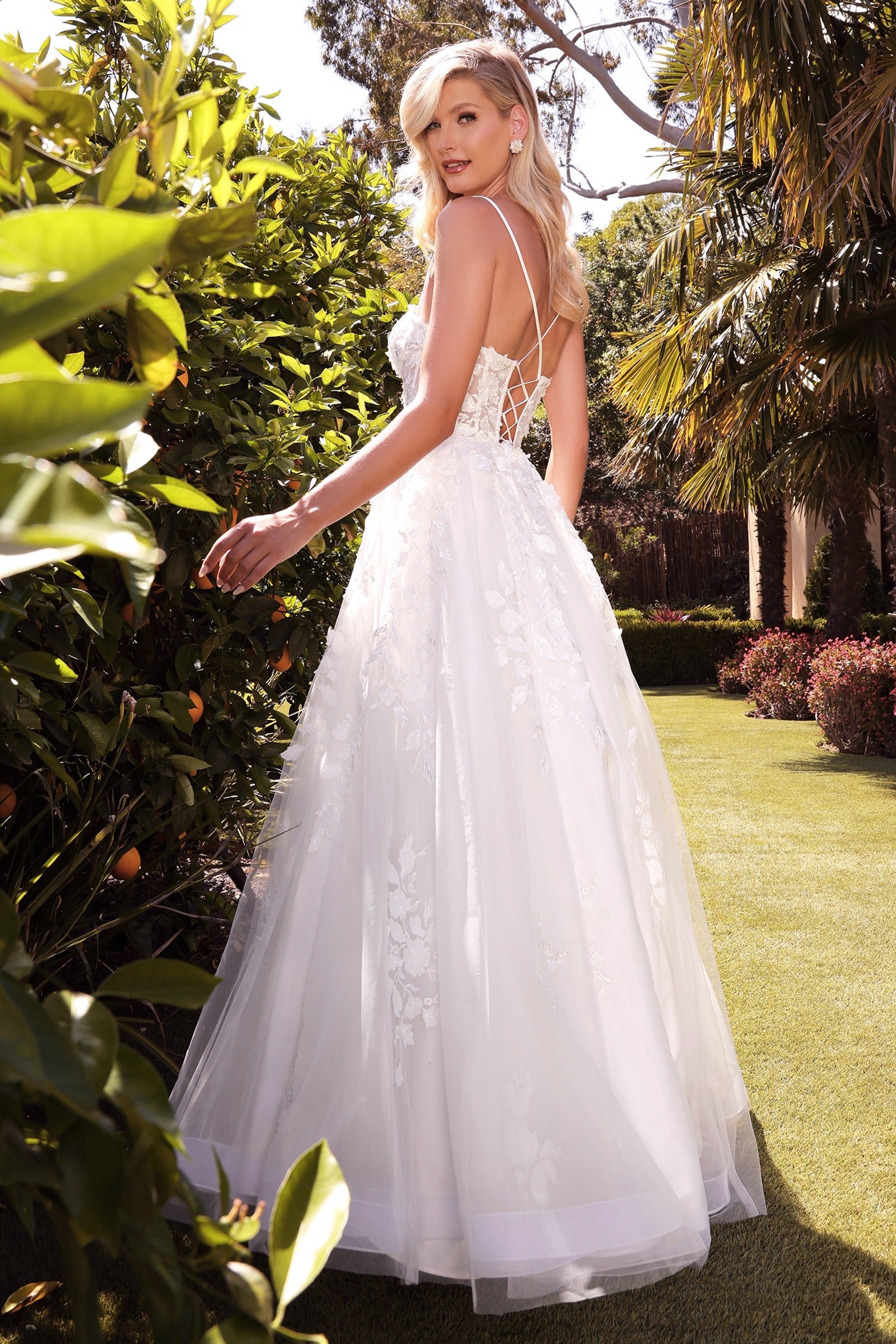 Cinderella Divine TY15: Diaphanous Tulle Bridal Gown with Intricate Lace Appliques