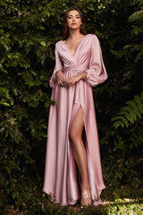 Cinderella Divine 7475: Luxurious Satin Gown for Formal Enchantments