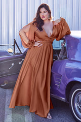 **Cinderella Divine's Enchanting Plus Size Satin Dress: A Vision of Elegance**