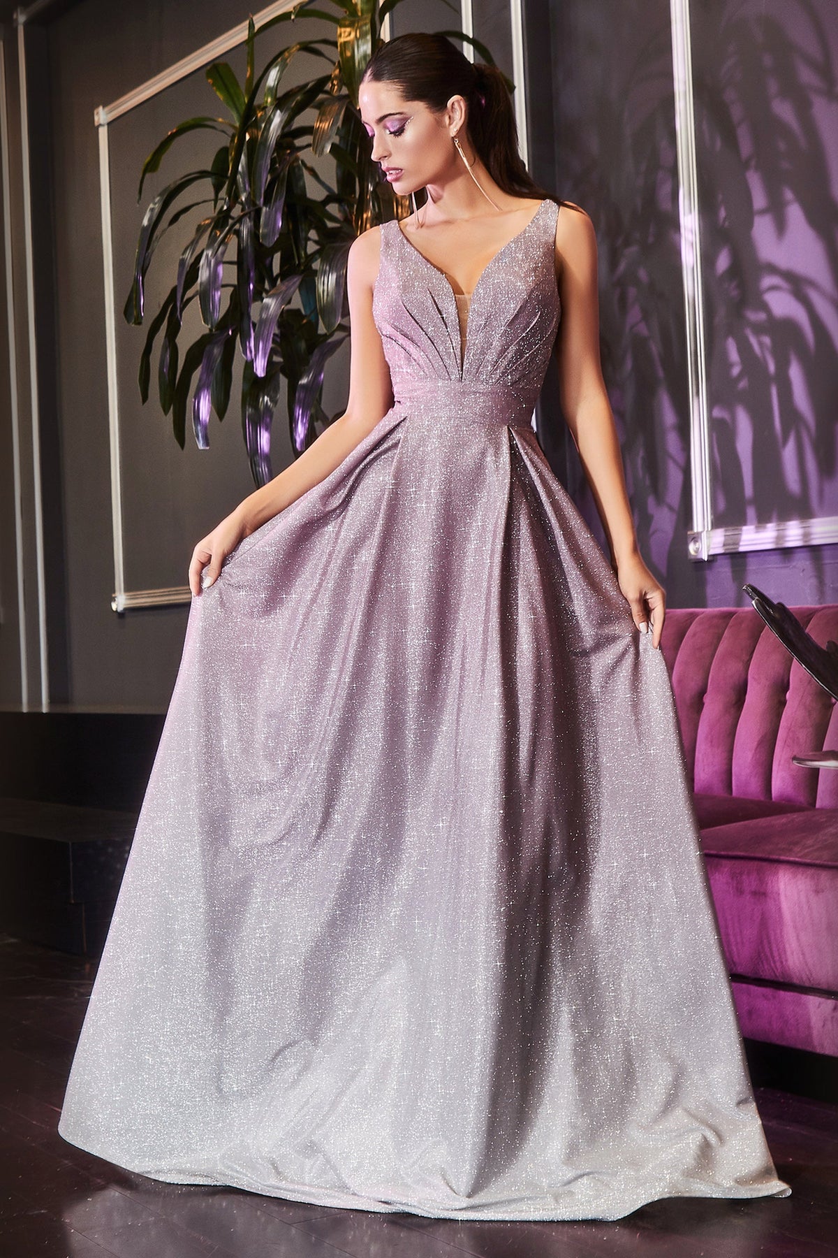 **Shimmering Nights: Captivating Ombre Metallic Gown for Unforgettable Occasions**