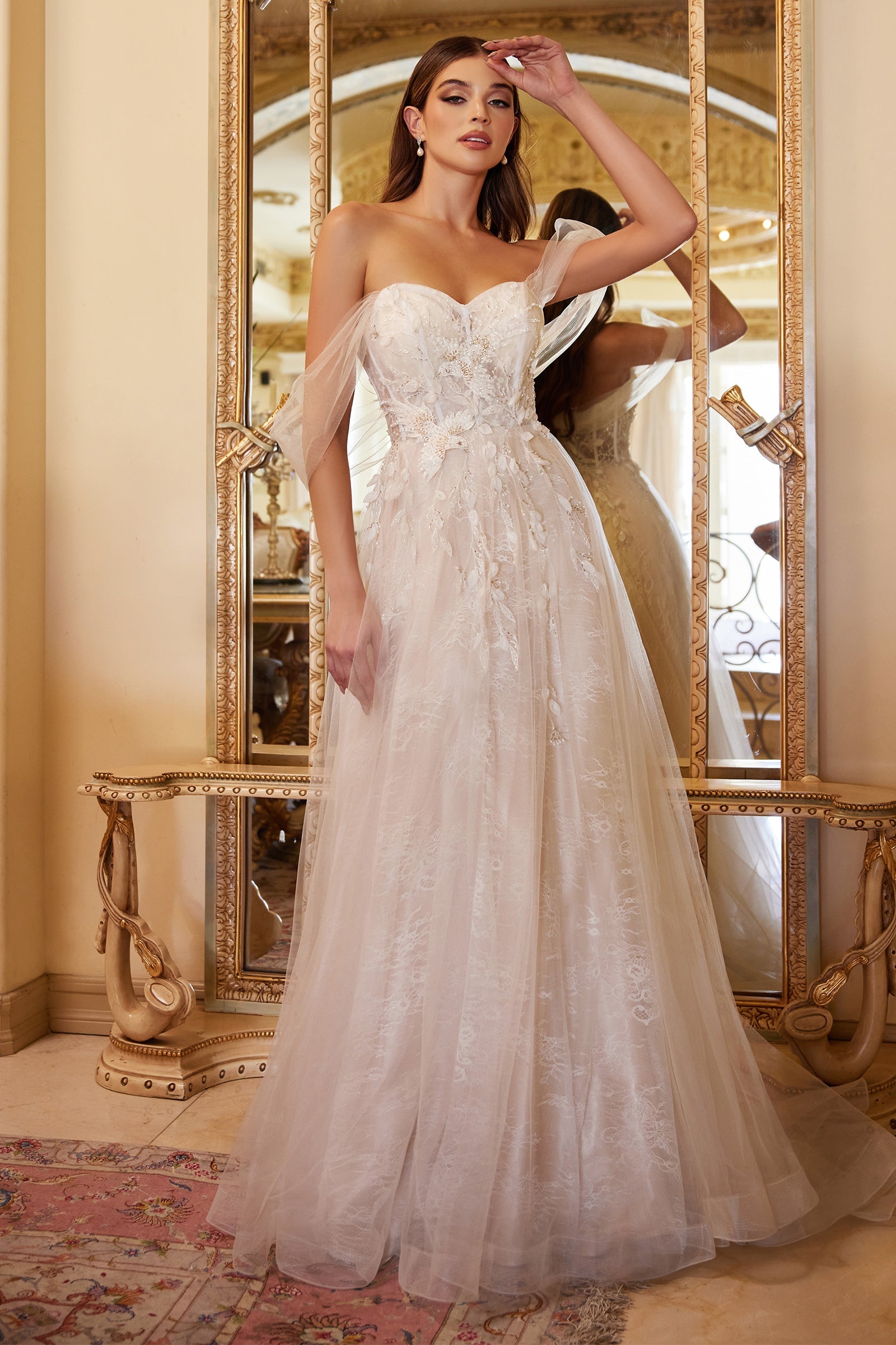 Enchanting Cinderella Divine Evening Gown: Off-the-Shoulder Elegance
