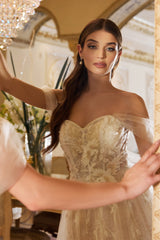 Enchanting Cinderella Divine Evening Gown: Off-the-Shoulder Elegance