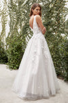**Cinderella Divine: Enchanting Floral AppliquÃ© Gown for Unforgettable Occasions**