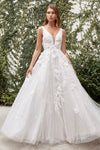 **Cinderella Divine: Enchanting Floral AppliquÃ© Gown for Unforgettable Occasions**