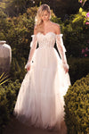 Cinderella Divine A1037W: Embroidered and Beaded Wedding Gown for Timeless Elegance