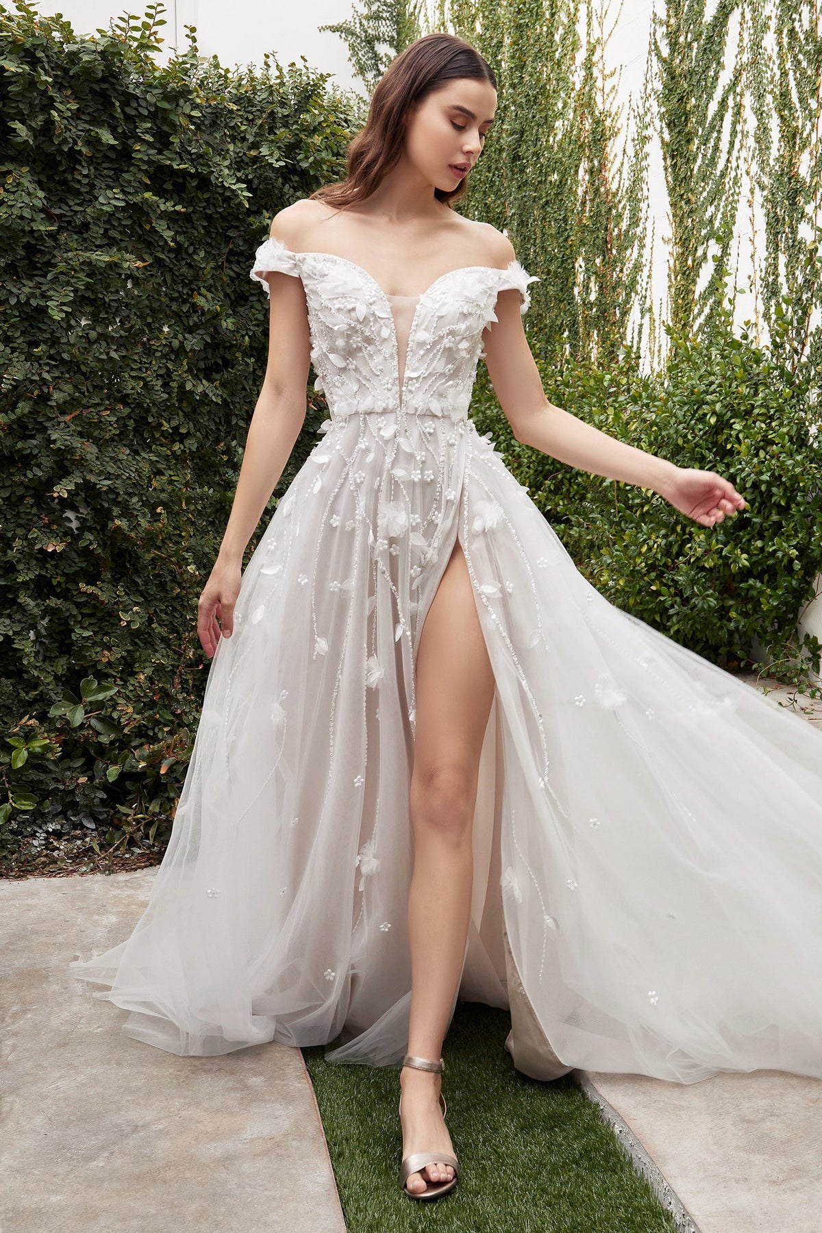 Cinderella Divine A1038W: Enchanting Off-the-Shoulder Gown for Unforgettable Occasions