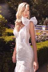 **Cinderella Divine A1039W: Embroidered Lace Mermaid Gown for Unforgettable Occasions**