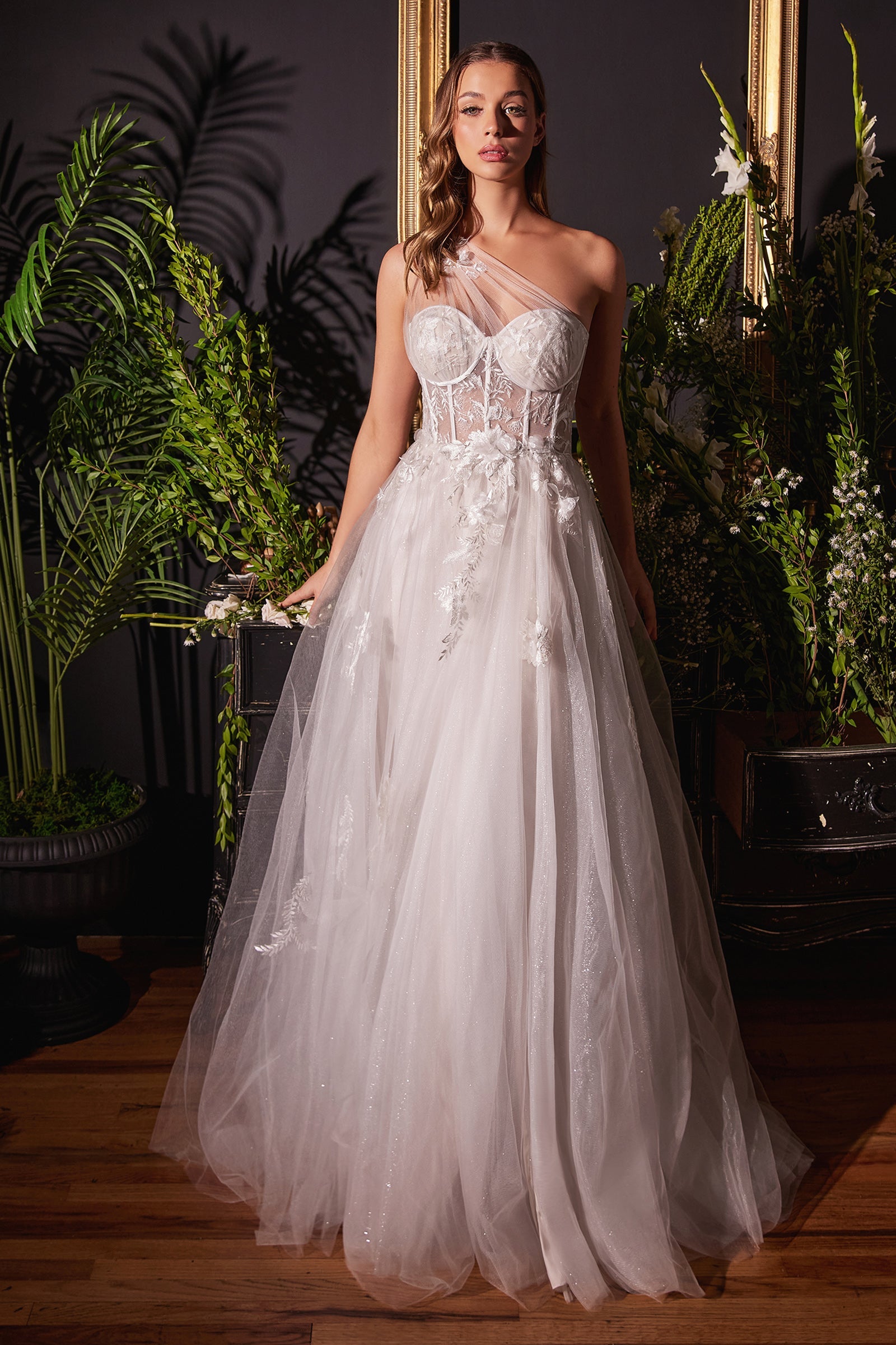 Enchanting One-Shoulder Bridal Gown by Seraphina: Ethereal Elegance for Your Special Day