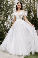 Cinderella Divine's Graceful Illusion Wedding Gown: A1070W