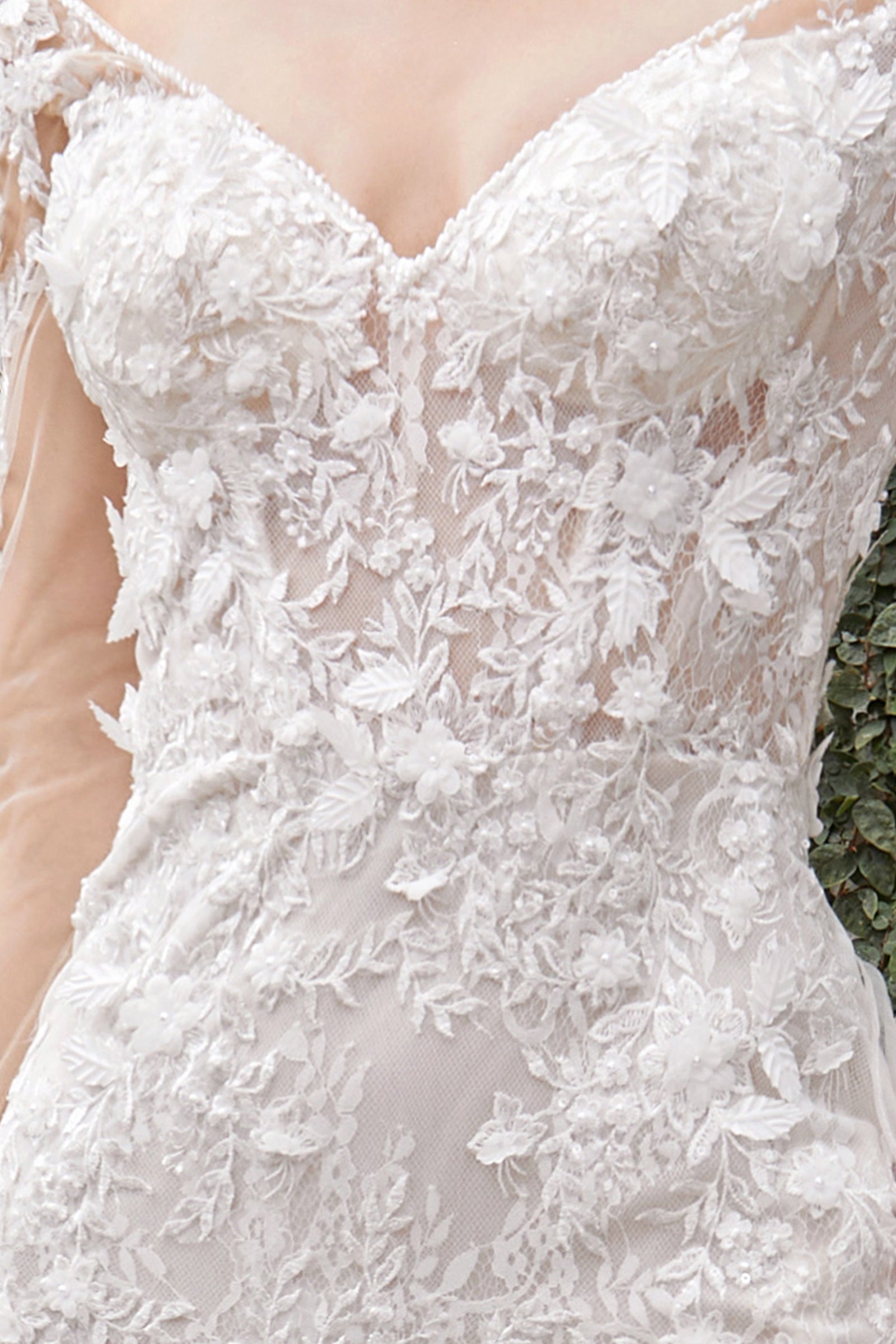 Cinderella Divine: Enchanting Bridal Gown with Intricate Lace and Delicate Beadwork