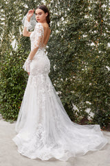 Ethereal Elegance: Cinderella Divine's Captivating Bridal Gown (A1073W)