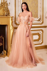 **Cinderella Divine: Enchanting Corset Bodice Tulle Gown for Unforgettable Occasions**