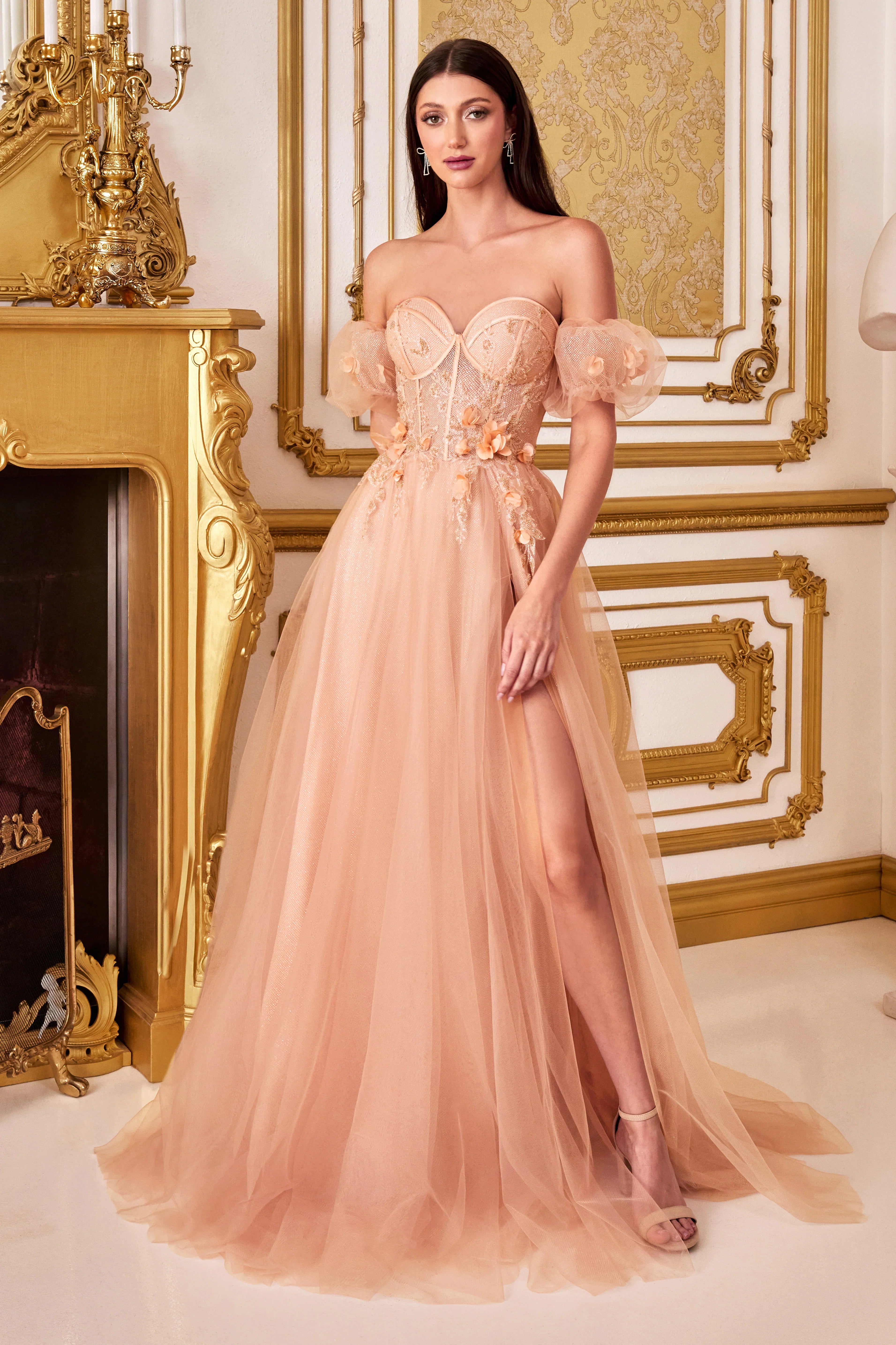 **Cinderella Divine's Enchanting Tulle Gown: Sheer Elegance for Special Occasions**