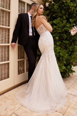 Captivating Strapless Beaded Mermaid Wedding Dress by Bridal Elegance