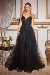 Cinderella Divine CD0154: Enchanting Beaded AppliquÃ© Tulle Dress for Prom and Formal Occasions