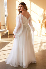 Enchantment Embodied: Cinderella Divine's Plus-Size Wedding Gown for Curvy Beauties (CD243WC)