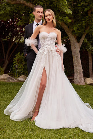 Enchanted Elegance: Embrace Romance in Our Tulle A-Line Wedding Dress