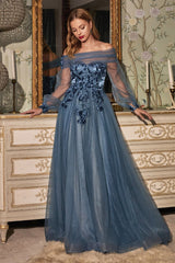 **Enchanting Elegance: CD978 Strapless Sweetheart Gown with Sheer Sleeves**