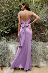 **Indulge in Timeless Elegance: TBD's Fitted Satin Gown with Adjustable Cowl Neckline**