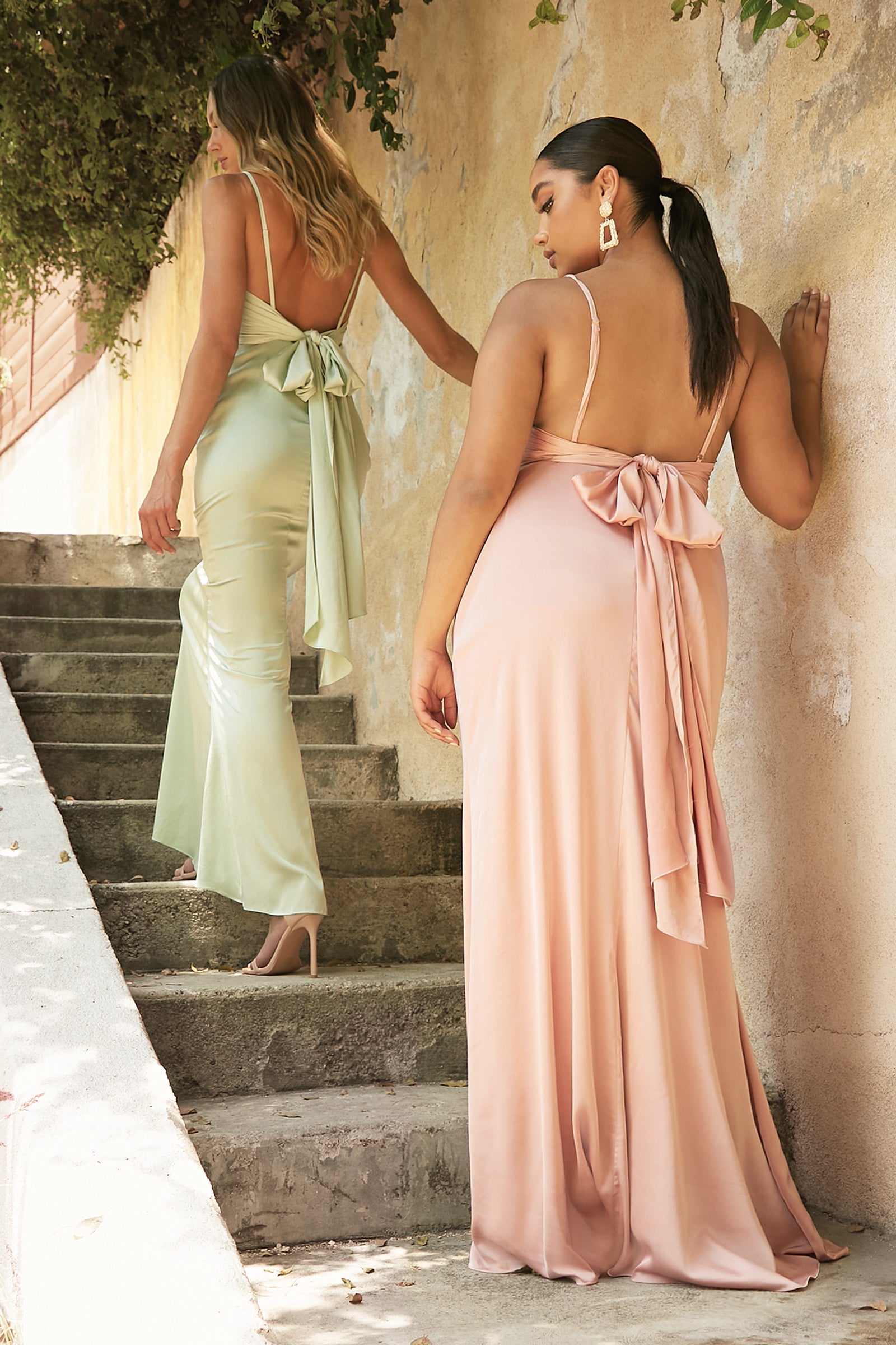 **Indulge in Timeless Elegance: TBD's Fitted Satin Gown with Adjustable Cowl Neckline**