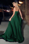 Enchanting Elegance: Cinderella Divine's Strapless A-Line Gown for Unforgettable Occasions