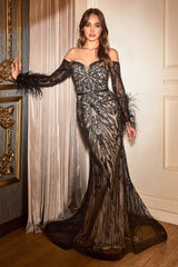 **Enchante with Cinderella Divine: Shimmering Art Deco Mermaid Dress**