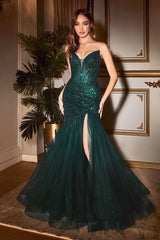 Enchanted Glamour: Cinderella Divine's Shimmering Sequin Mermaid Dress