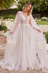 **Cinderella Divine CD852: Enchanting A-Line Wedding Dress for the Modern Bride**