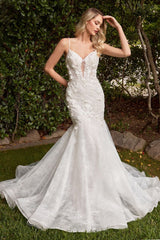 Cinderella Divine CD856W: The Enchanting Lace Mermaid Wedding Dress for a Royal Bride