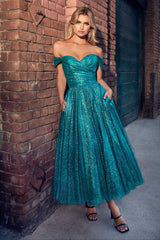**Cinderella Divine: Shimmering A-Line Dress for Enchanting Occasions**
