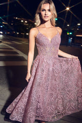 Enchanting Glamour: Cinderella Divine's Shimmering Tealength Dress