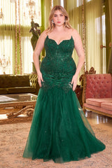 **Cinderella Divine's Strapless Mermaid Lace Gown: Captivate and Enchant**