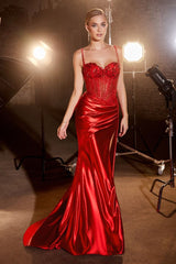 Cinderella Divine's Enchanting Lace and Satin Dress: A Vision of Elegance for Formal Occasions