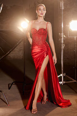 Cinderella Divine's Enchanting Lace and Satin Dress: A Vision of Elegance for Formal Occasions