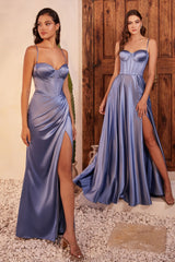 **Cinderella Divine's Captivating Satin Bustier Gown: Embrace Your Inner Glamour**