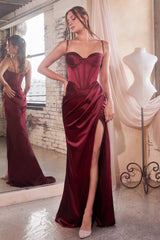 **Cinderella Divine's Enchanting Satin Fitted Gown: Elevate Your Grace**