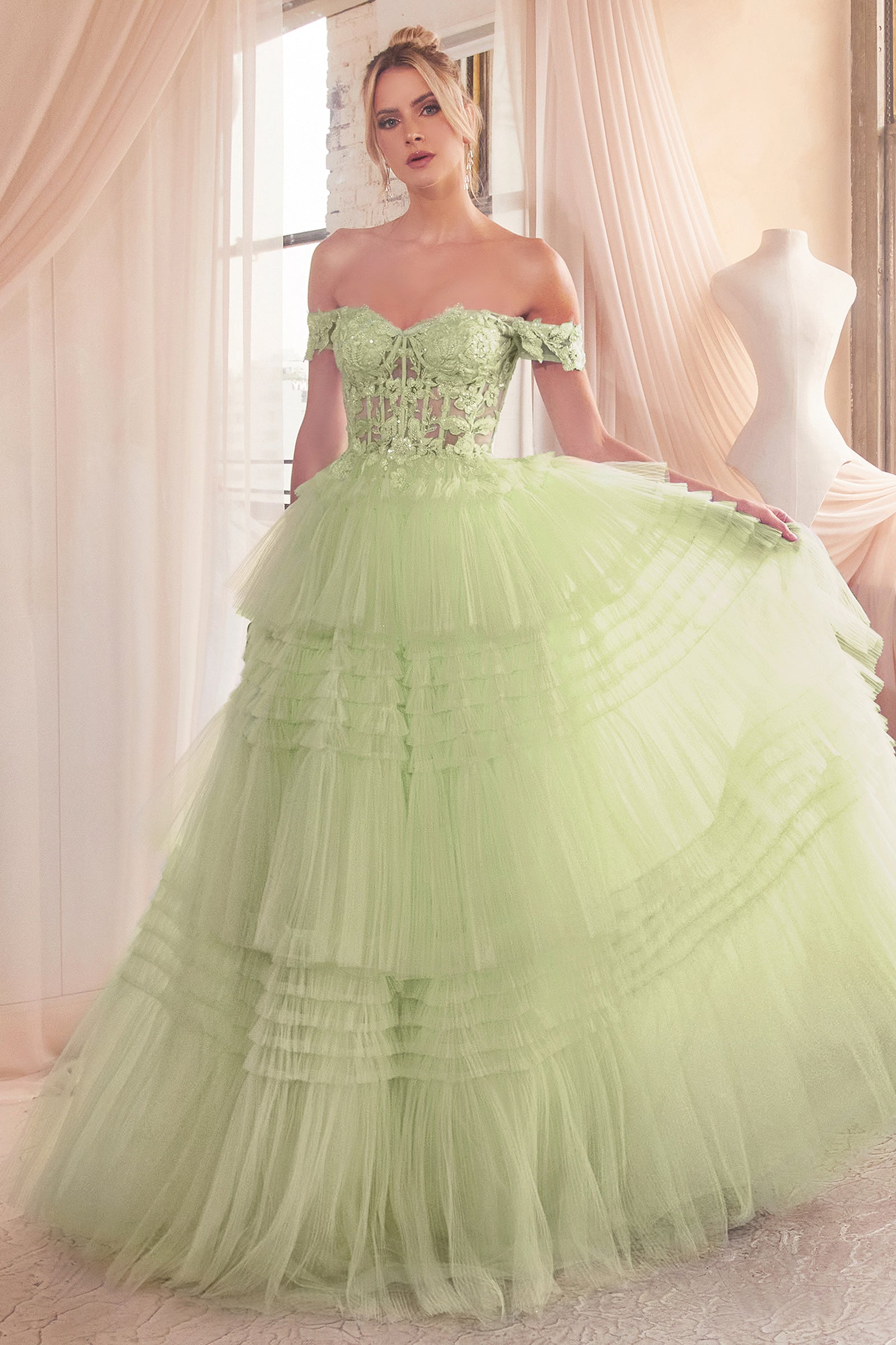 Cinderella Divine's Enchanting Off-the-Shoulder Ball Gown for Unforgettable Occasions