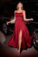 **Enchanting Elegance: Satin A-Line Gown for Unforgettable Moments**
