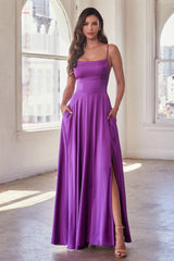**Enchanting Elegance: Satin A-Line Gown for Unforgettable Moments**