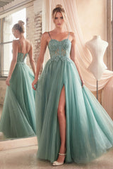 Enchante Your Nights with Cinderella Divine's Lace and Tulle Ballgown